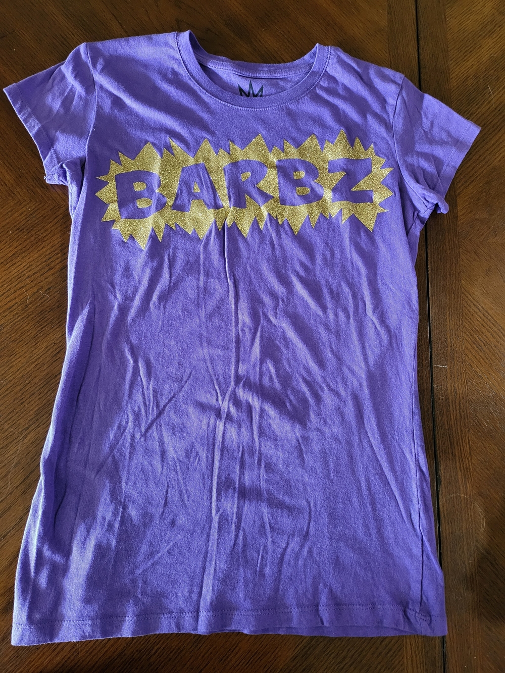 Nicki Minaj Purple Tee with Gold BARBZ Graphic